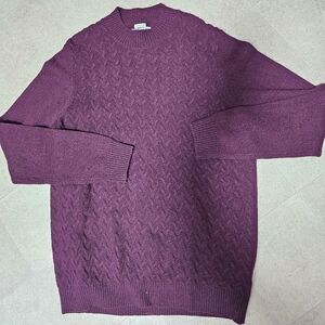 Joseph Abboud Modern Fit Mock Neck Sweater XLT Wine Wool Blend Well-dressed Man